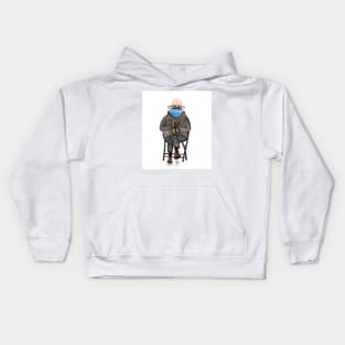 Bernie Sanders Mitten at the Inauguration - Hand Drawn Kids Hoodie